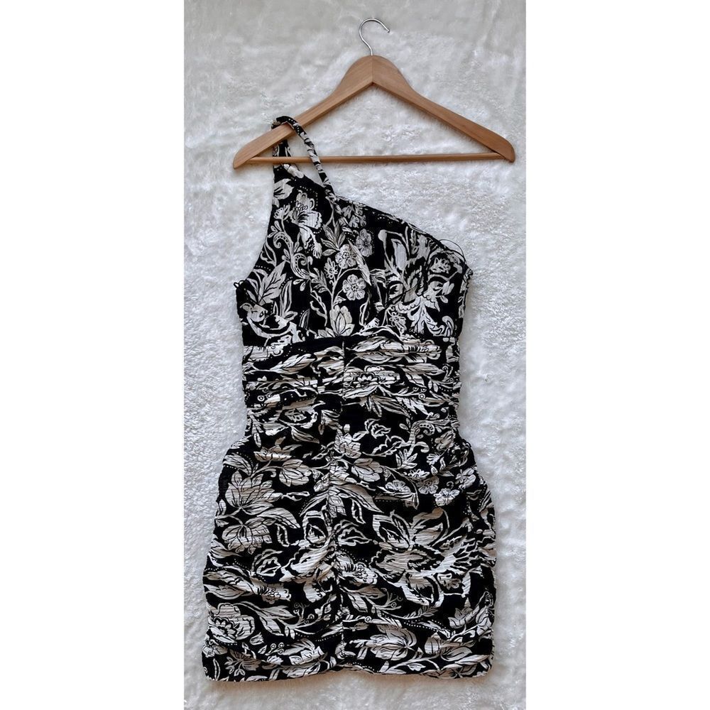 NWOT ZARA Blogger’s Favorite Asymmetric Neckline Ecru Mini Dress, Size Small - Picture 15 of 16